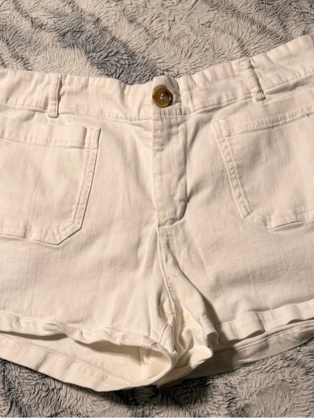 Anthropologie White High-Rise Jean Shorts - Picture 2 of 9